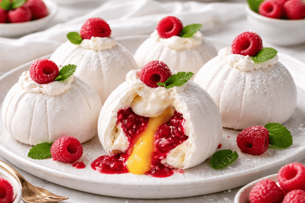 Easy Pavlova Bombs Recipe (Mini Filled Pavlovas)